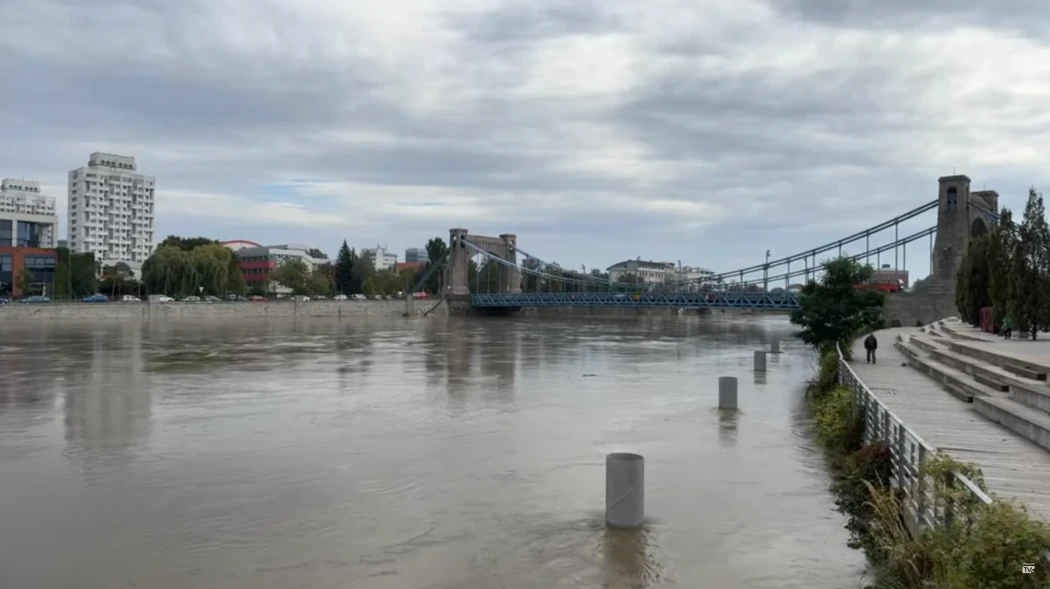 Odra płynąca przez Wrocław, uchwycona okiem kamery internetowej