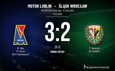 [PIŁKA NOŻNA] Motor Lublin – Śląsk Wrocław 3:2. Rzut karny w 90. minucie rozstrzygnął mecz PKO BP Ekstraklasy