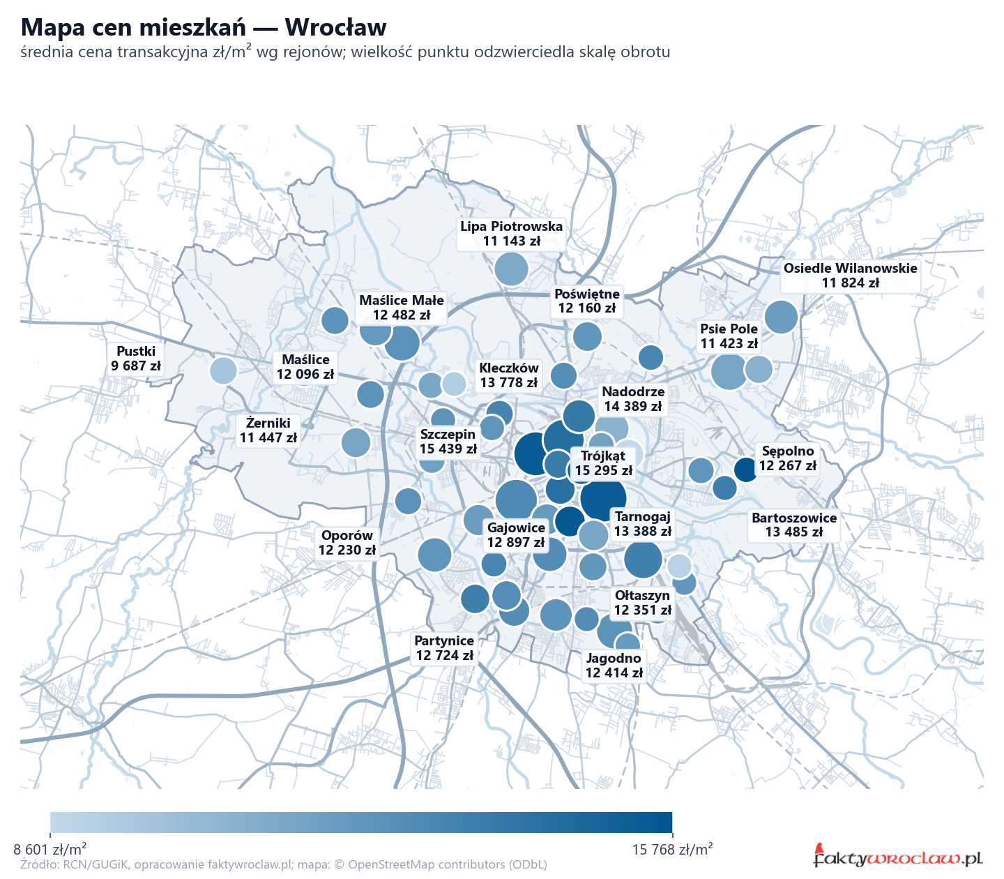 Mapa cen mieszkań - Wrocław