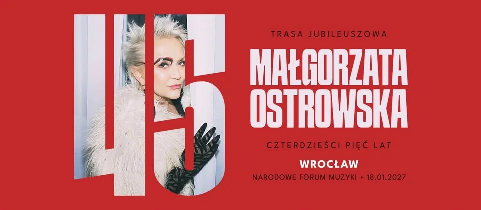 Grafika promocyjna wydarzenia Małgorzata Ostrowska jubileuszowy koncert