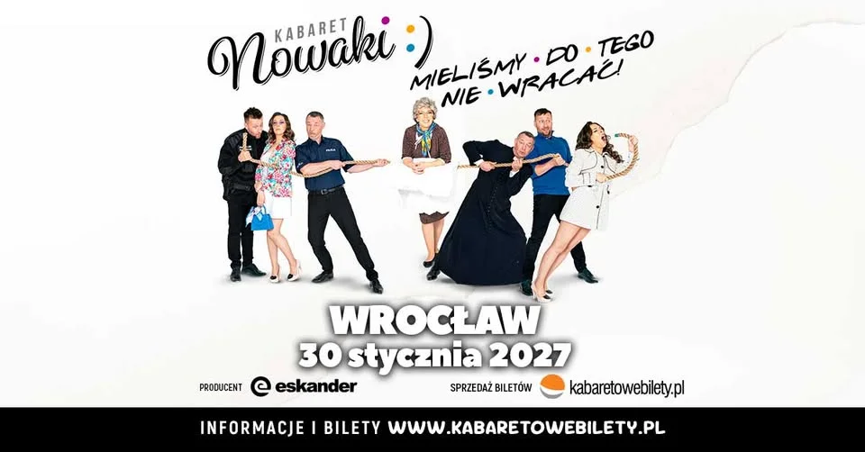 Grafika promocyjna wydarzenia Kabaret Nowaki we Wrocławiu – nowy program