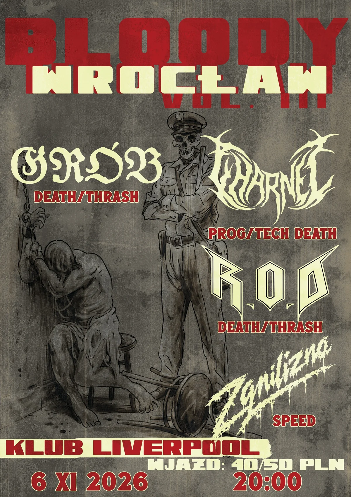 Grafika promocyjna wydarzenia Bloody Wrocław vol. III: death i thrash we Wrocławiu