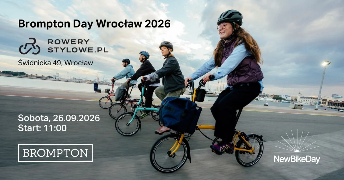Grafika promocyjna wydarzenia Brompton Day Wrocław 2026: rowerowe spotkanie