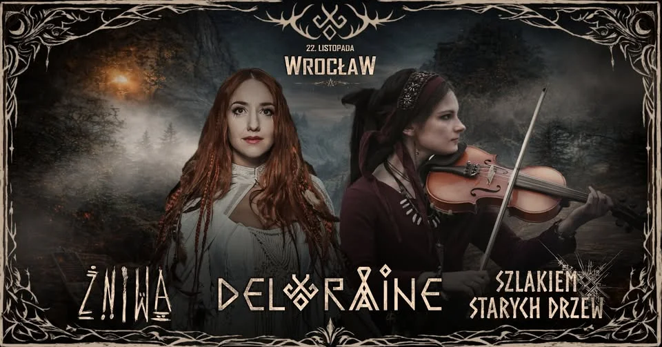 Grafika promocyjna wydarzenia Deloraine, Żniwa i Szlakiem Starych Drzew we Wrocławiu