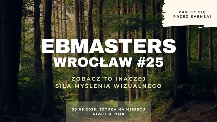 Obrazek przedstawia grafikę promocyjną wydarzenia Spotkanie o myśleniu wizualnym w employer brandingu we Wrocławiu