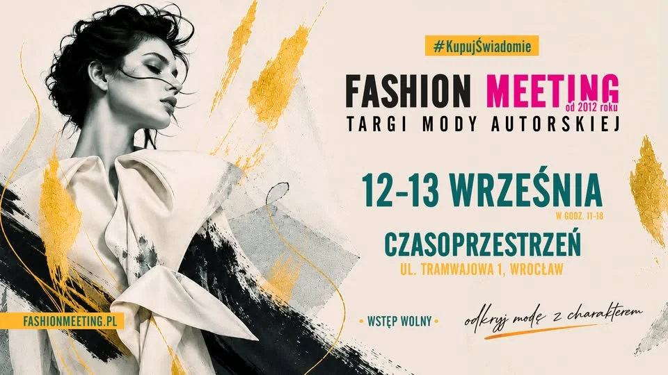 Grafika promocyjna wydarzenia Fashion Meeting Wrocław: jesienne targi mody