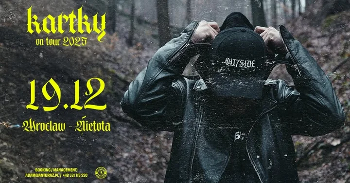 Grafika promocyjna wydarzenia KARTKY WROCŁAW — koncert w Nietota (19 grudnia 2025)