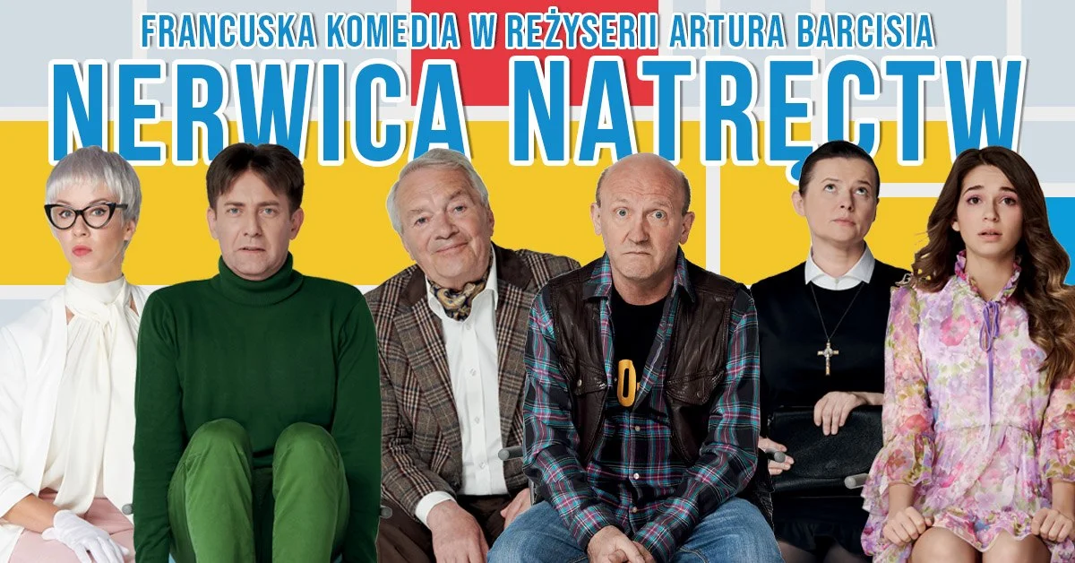 Grafika promocyjna wydarzenia Komediowy spektakl o relacjach pacjentów w gabinecie psychiatrycznym