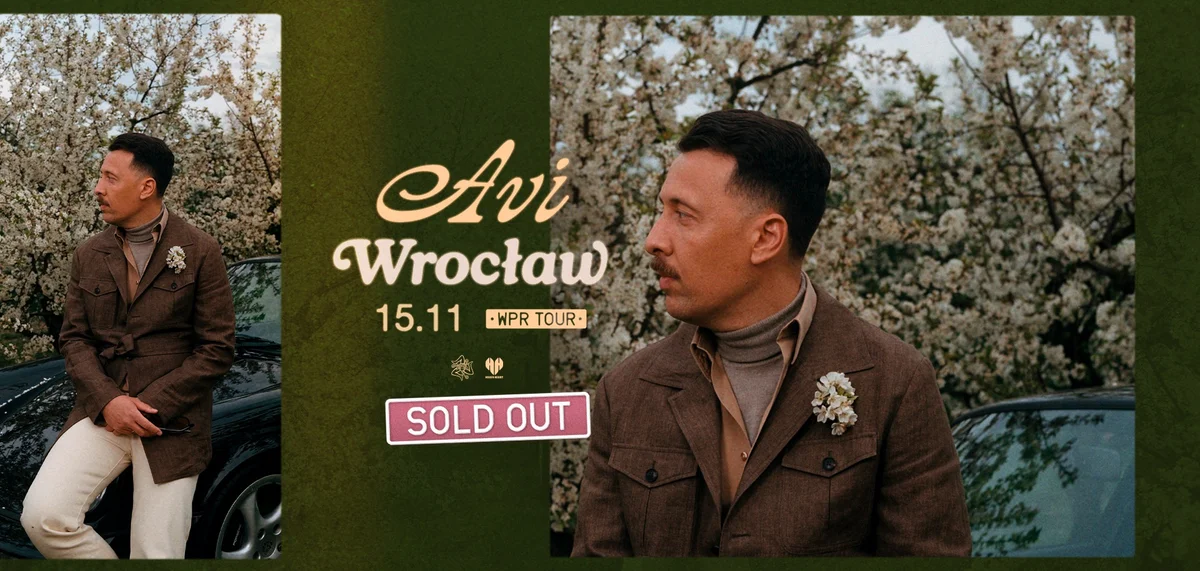 Grafika promocyjna wydarzenia Koncert Aviego promujący album WPR we Wrocławiu