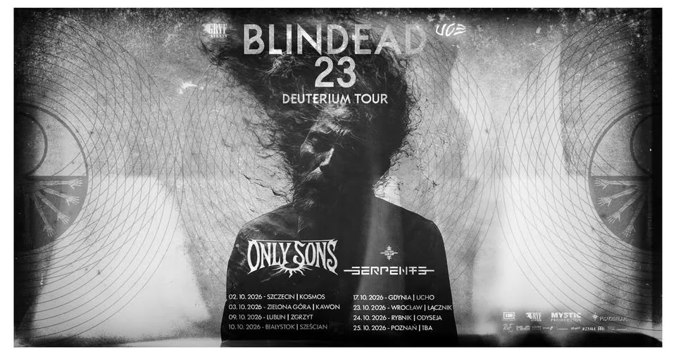 Grafika promocyjna wydarzenia Koncert Blindead 23 / Only Sons / Serpents – koncert we Wrocławiu