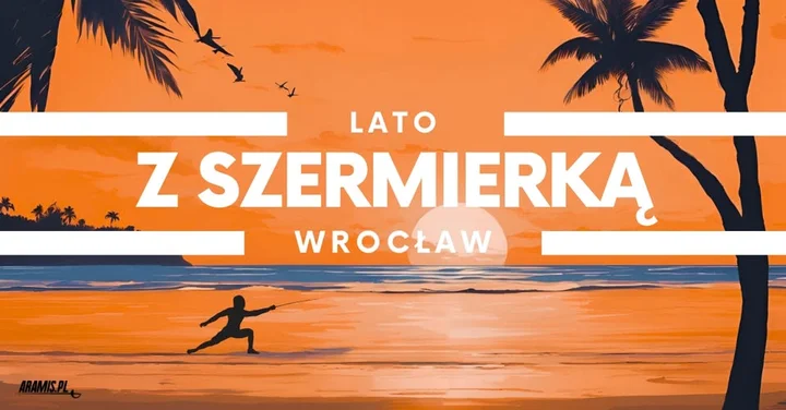 Obrazek przedstawia grafikę promocyjną wydarzenia Plenerowy trening szermierki we Wrocławiu