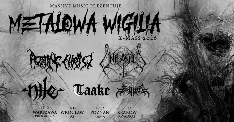 Grafika promocyjna wydarzenia METALOWA WIGILIA 2026 we Wrocławiu