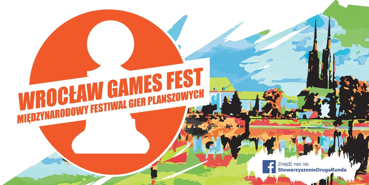 Grafika promocyjna wydarzenia Międzynarodowy Festiwal Gier Planszowych we Wrocławiu