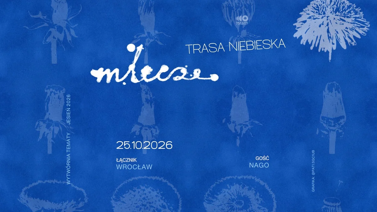 Grafika promocyjna wydarzenia MLECZE – Trasa Niebieska we Wrocławiu