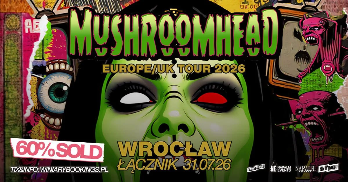 Grafika promocyjna wydarzenia Mushroomhead we Wrocławiu