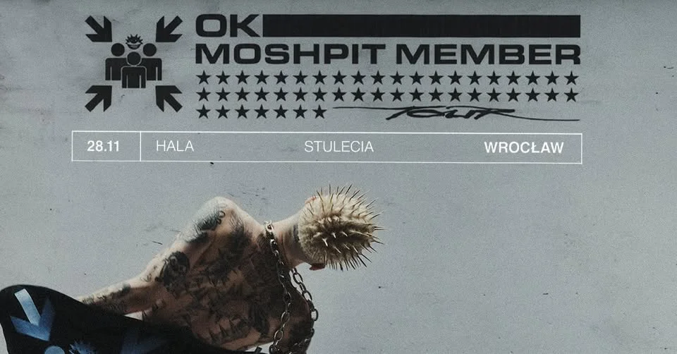 Grafika promocyjna wydarzenia OKI - MOSHPIT MEMBER TOUR we Wrocławiu