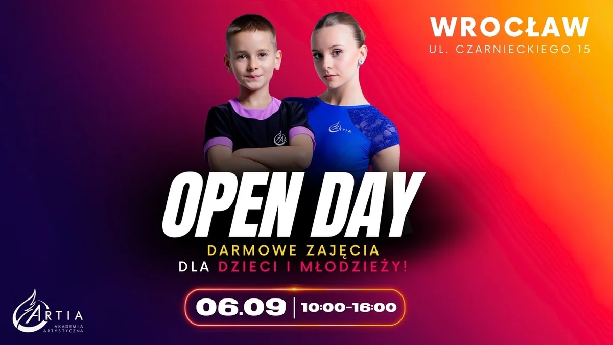 Grafika promocyjna wydarzenia OPEN DAY W AKADEMII ARTYSTYCZNEJ ARTIA – Wrocław