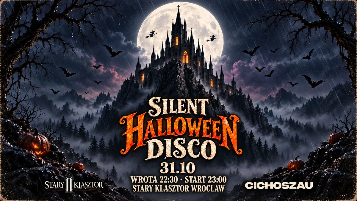 Grafika promocyjna wydarzenia Silent Halloween Disco: Halloween we Wrocławiu