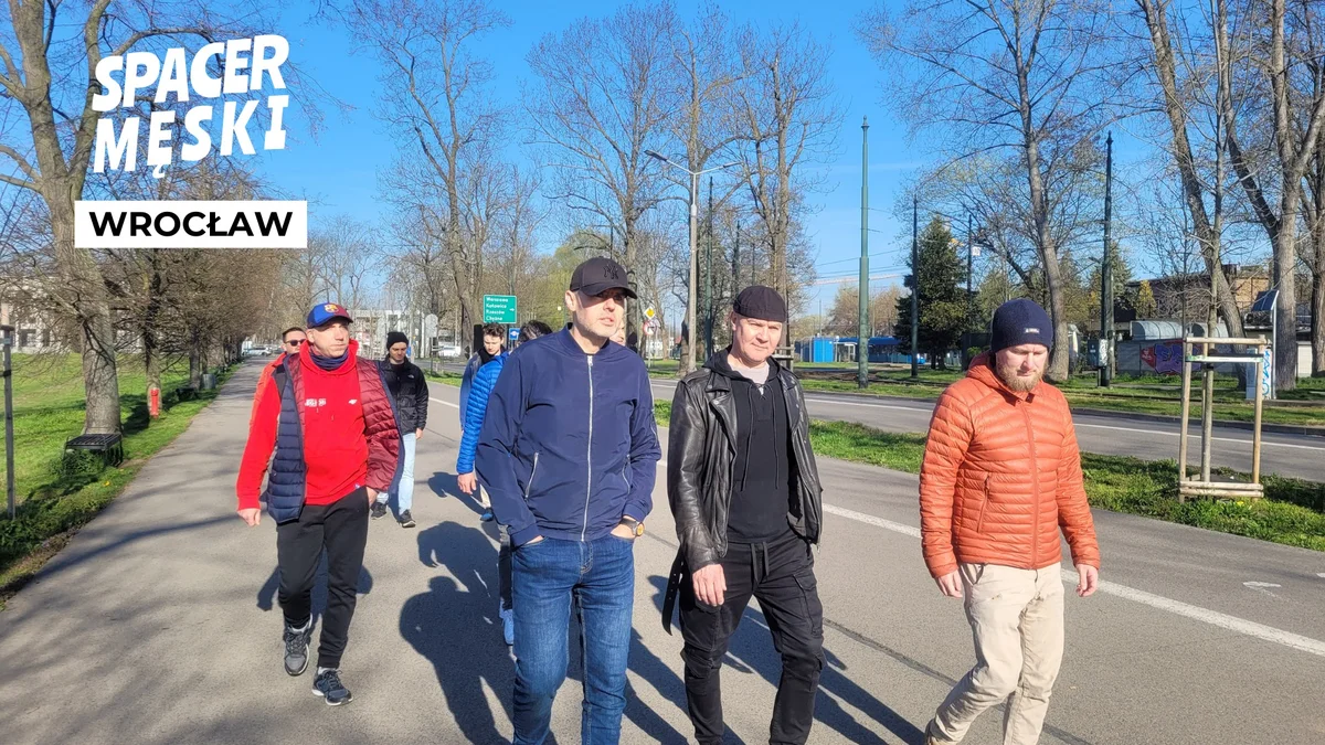 Grafika promocyjna wydarzenia Spacer Męski Wrocław – poranny spacer dla mężczyzn bez spiny