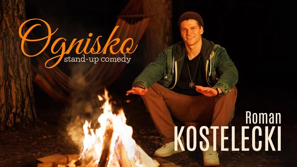 Grafika promocyjna wydarzenia Stand-up: Roman Kostelecki „Ognisko” we Wrocławiu