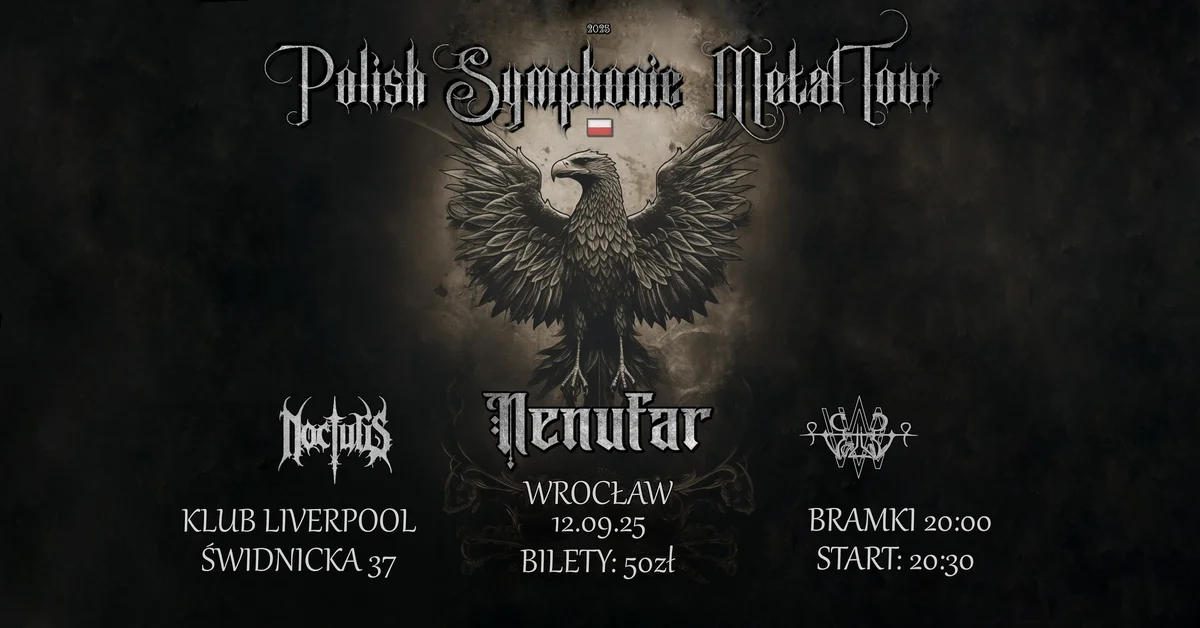 Grafika promocyjna wydarzenia Symfoniczny metal w Klubie Liverpool we Wrocławiu