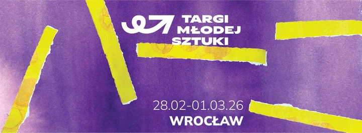 Grafika promocyjna wydarzenia Targi Młodej Sztuki Wrocław — młoda sztuka w Pałacyku Wiskotta