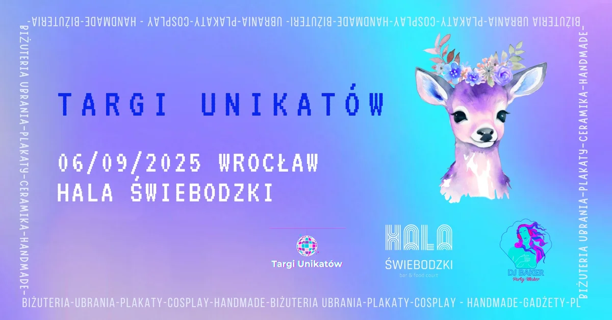 Grafika promocyjna wydarzenia Targi rękodzieła i unikatowych produktów we Wrocławiu