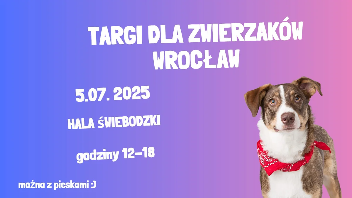 Grafika promocyjna wydarzenia Targi z Produktami i Akcesoriami dla Psów i Kotów we Wrocławiu