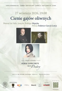 Grafika promocyjna wydarzenia Cienie gajów oliwnych