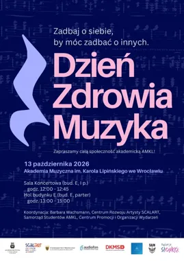 Grafika promocyjna wydarzenia Dzień zdrowia muzyka