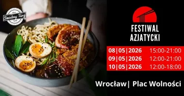 Grafika promocyjna wydarzenia Festiwal Azjatycki Wrocław: street food, aromaty i smaki z całej Azji