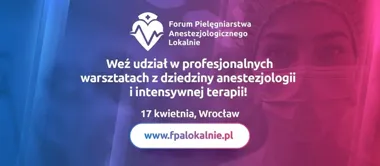 Grafika promocyjna wydarzenia FPA Lokalnie Wrocław — praktyczne warsztaty i wiedza dla pielęgniarek anestezjologicznych