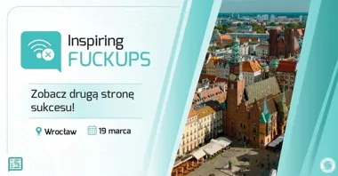Grafika promocyjna wydarzenia Inspiring Fuckups Wrocław — opowieści o porażkach, które uczą