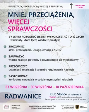 Grafika promocyjna wydarzenia Stres, wypalenie i ADHD u dorosłych – wiedza, praktyka i konkretne narzędzia
