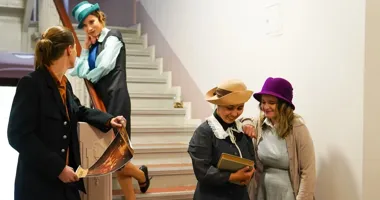 Grafika promocyjna wydarzenia Szlak Sąsiadów Edyty Stein na Ołbinie i na Nadodrzu