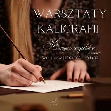 Grafika promocyjna wydarzenia Wykwintne Litery: warsztaty kaligrafii we Wrocławiu
