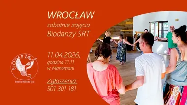 Grafika promocyjna wydarzenia Sobotnia Biodanza we Wrocławiu