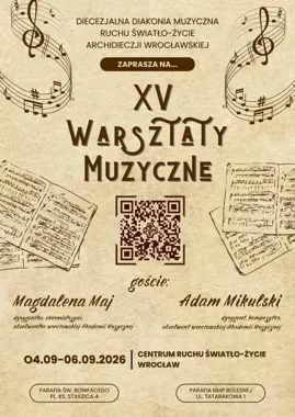 Grafika promocyjna wydarzenia XV Warsztaty Muzyczne DDMuz Wrocław