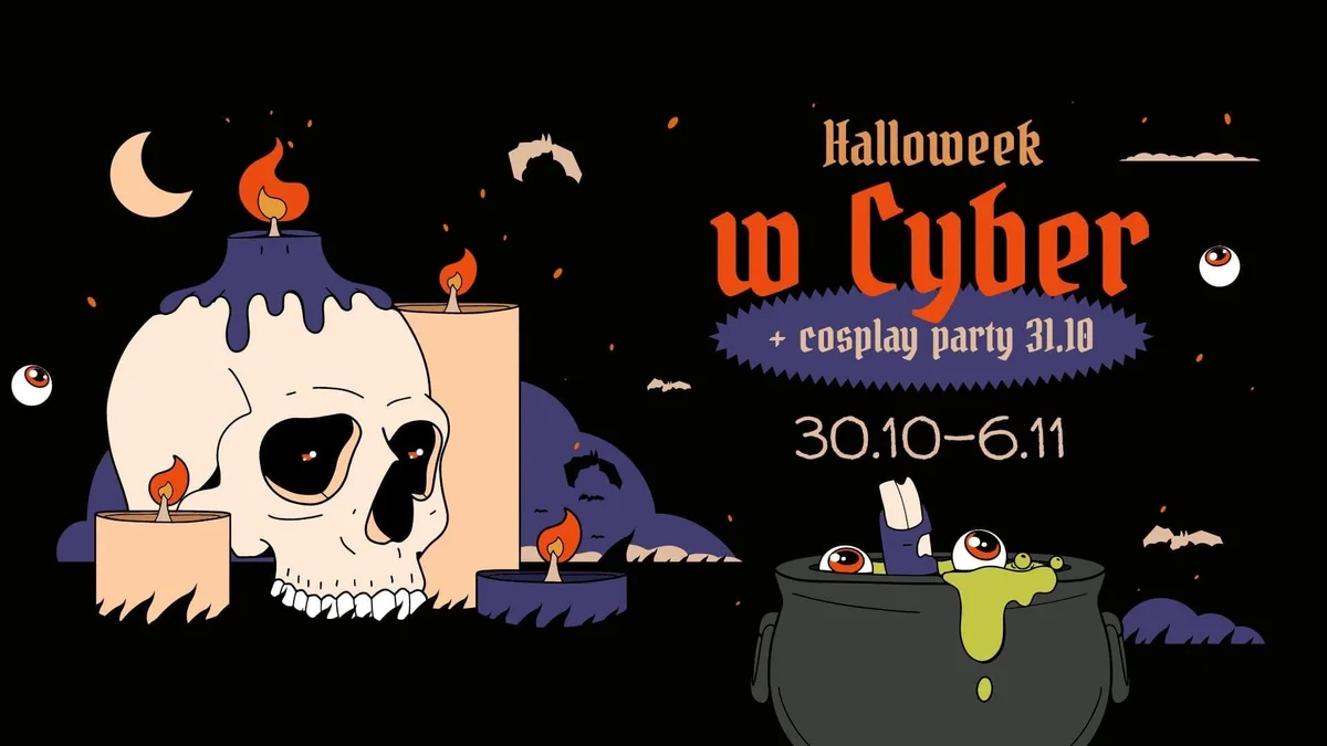 Grafika promocyjna wydarzenia Wrocław! Halloween Cosplay Party x Halloweek: kostiumy i koktajle