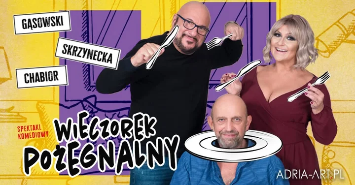 Grafika promocyjna wydarzenia Wieczorek pożegnalny we Wrocławiu — komedia o zerwaniu przyjaźni