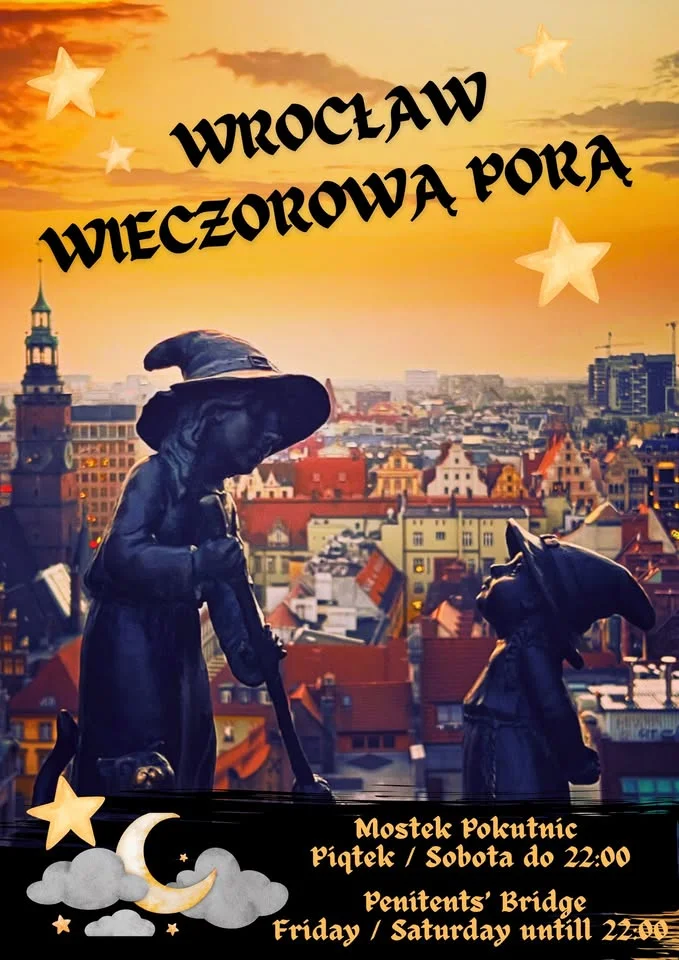Obrazek przedstawia grafikę promocyjną wydarzenia Wieczorne spotkania na Mostku Pokutnic — lipiec i sierpień