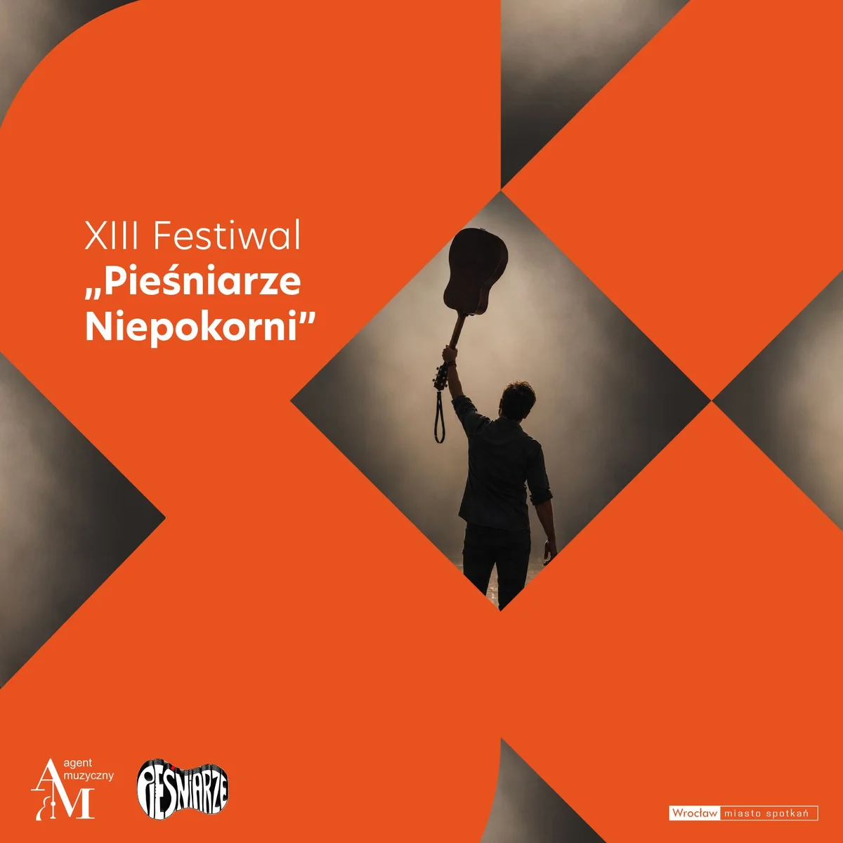 Grafika promocyjna wydarzenia XIII Festiwal „Pieśniarze Niepokorni” we Wrocławiu