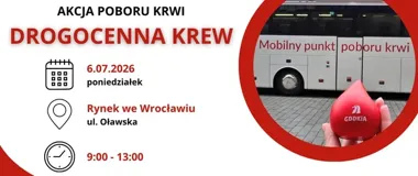 Mobilny punkt poboru krwi stanie na wrocławskim Rynku. Dawców może być mniej