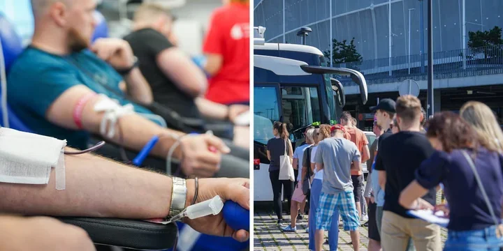 Pod stadionem kolejka do Krwiobusa. W magazynach krwi robi się pusto