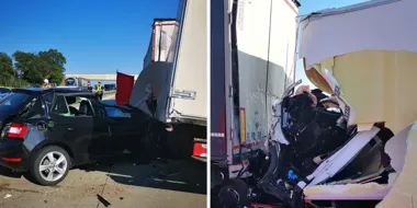 Śmiertelny wypadek na A4 w stronę Wrocławia. Zderzyły się trzy pojazdy