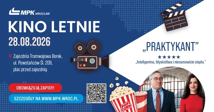 Kino pod gwiazdami na zajezdni. MPK pokaże „Praktykanta”