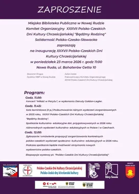 Wrocław z sąsiadami świętuje kulturę - XXXVII Polsko - Czeskie Dni Kultury Chrześcijańskiej - Bądźmy Rodziną 2026