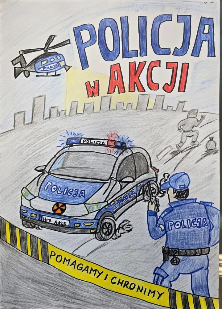 Ponad 128 prac i trudny wybór - dzieci z powiatu wrocławskiego zachwyciły policję