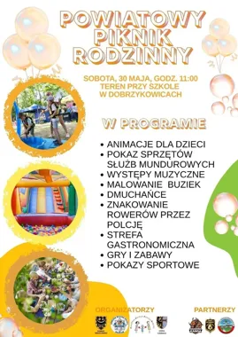 Rodzinny piknik w Dobrzykowicach z policyjnym punktem dla rowerów