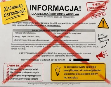 We Wrocławiu krążą ulotki o darmowych audytach. Policja widzi w tym pułapkę